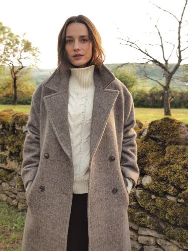 Manteau long lainage chevrons femme - Cyrillus - Modalova