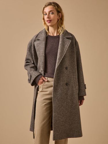Manteau long lainage chevrons femme - Cyrillus - Modalova