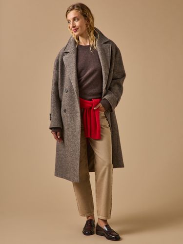 Manteau long lainage chevrons femme - Cyrillus - Modalova