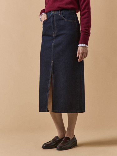 Jupe mi-longue jean coton biologique - Cyrillus - Modalova