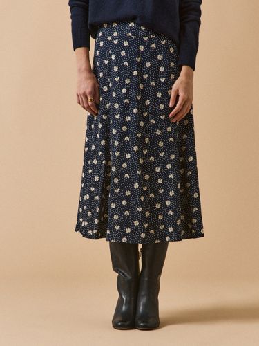 Jupe mi-longue viscose dobby imprimé Trèfles - Cyrillus - Modalova