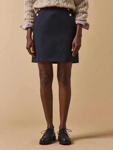 Jupe courte à pont boutons dorés - Cyrillus - Modalova
