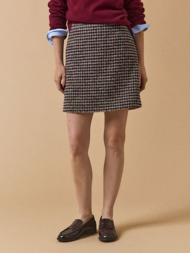 Jupe courte tweed carreaux femme - Cyrillus - Modalova