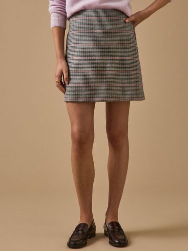 Jupe courte lainage pied-de-poule - Cyrillus - Modalova