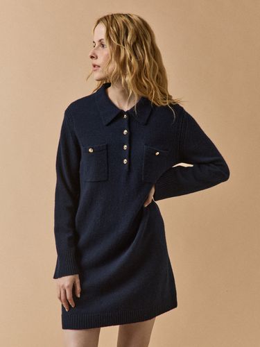 Robe-pull col polo courte boutons dorés - Cyrillus - Modalova