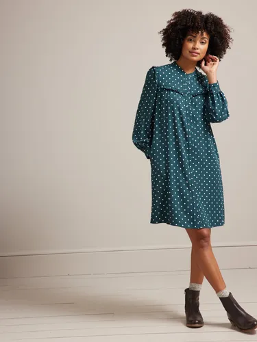 Robe courte viscose dobby imprimé pois - Cyrillus - Modalova
