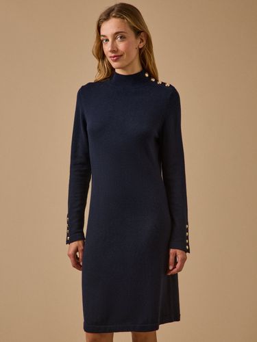 Robe-pull col montant boutons dorés - Cyrillus - Modalova