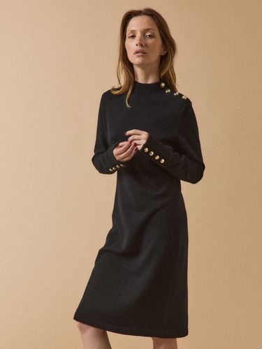 Robe-pull col montant boutons dorés - Cyrillus - Modalova