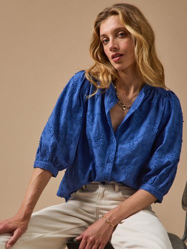 Blouse coton brodée fleurs 3D - Cyrillus - Modalova