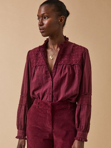 Blouse trousseau brodée col volanté - Cyrillus - Modalova