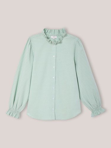 Chemise carreaux col volanté femme - Cyrillus - Modalova