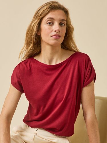 T-shirt col bateau lyocell mélangé - Cyrillus - Modalova