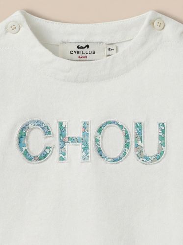 T-shirt Bébé lettres en tissu Liberty - Coton biologique - Cyrillus - Modalova