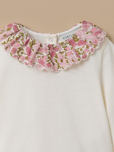 T-shirt col tissu Liberty Bébé - Cyrillus - Modalova