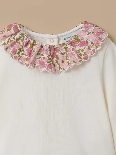 T-shirt col tissu Liberty Bébé - Cyrillus - Modalova