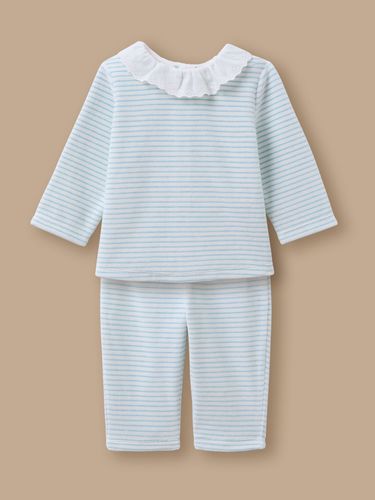 Pyjama rayé en velours Bébé - Cyrillus - Modalova