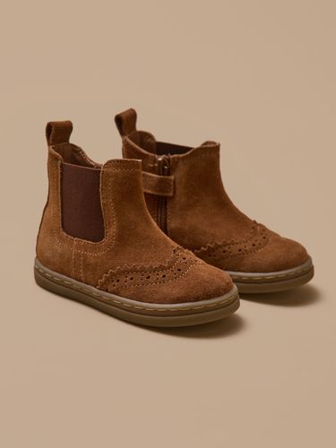 Boots chelsea bout fleuri cuir bébé - Cyrillus - Modalova