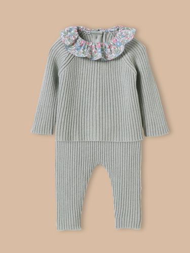 Ensemble en tricot Bébé col en tissu Liberty - Cyrillus - Modalova