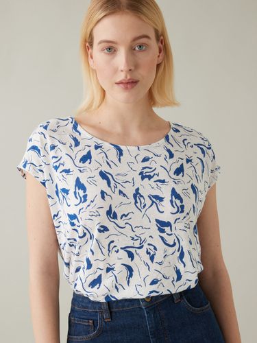 T-shirt lin et viscose imprimé Iris - Cyrillus - Modalova