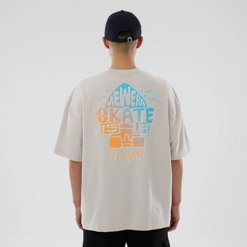 T-shirt oversize graphique New Era Skate Is Life couleur crème unisex - New Era Cap - Modalova