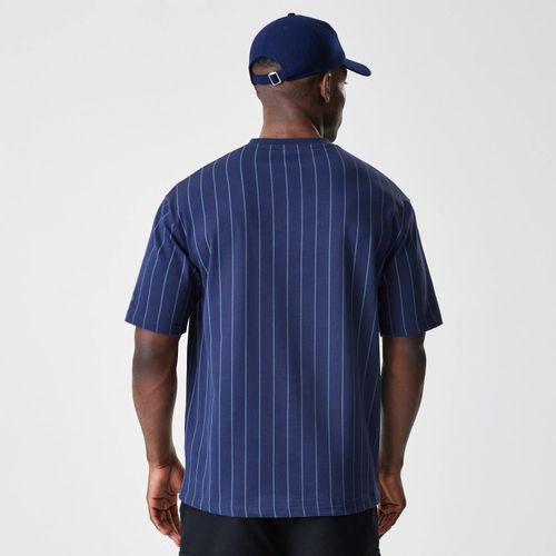 T-shirt Oversize à Rayures New Era Bleu Marine unisex - New Era Cap - Modalova