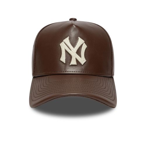 Casquette 9FORTY E-Frame Leather New York Yankees MLB Marron Foncé unisex - New Era Cap - Modalova