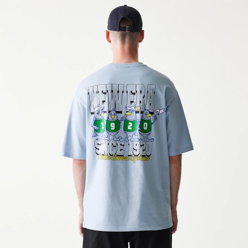 T-shirt Oversize New Era Baseball Graphisme Oiseaux Bleu Pastel unisex - New Era Cap - Modalova