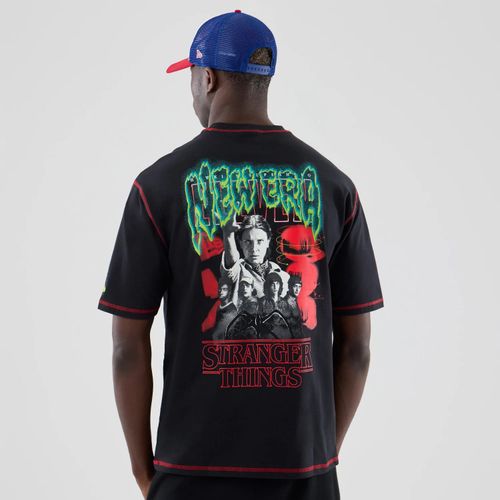 T-shirt Oversize Stranger Things Noir unisex - New Era Cap - Modalova