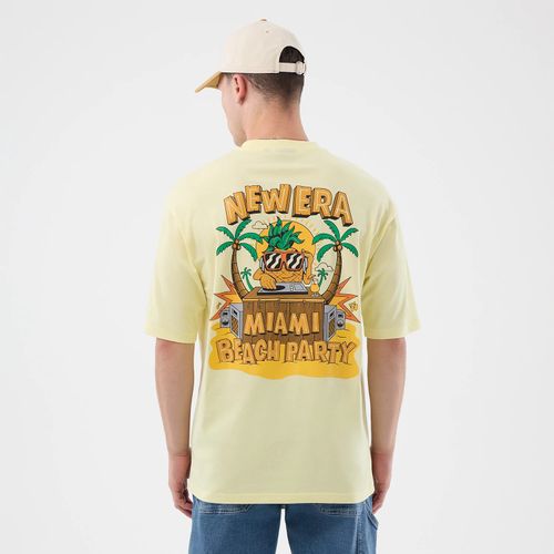 T-shirt Oversize New Era Fun Beach Party Graphic Jaune Pastel unisex - New Era Cap - Modalova