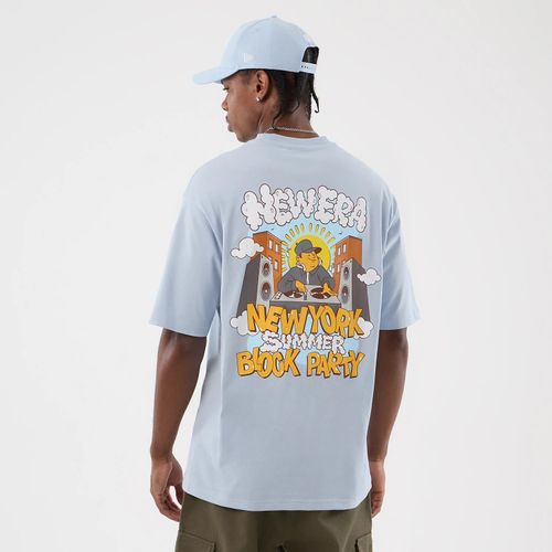 T-shirt Oversize New Era Fun Block Party Graphic Bleu Pastel unisex - New Era Cap - Modalova