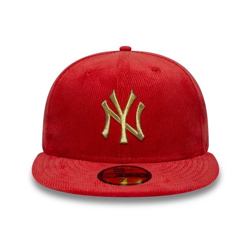 Casquette 59FIFTY Fitted New York Yankees MLB en velours côtelé Rouge unisex - New Era Cap - Modalova