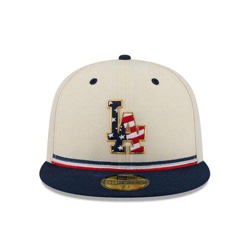 Casquette 59FIFTY Fitted 4th Of July 2026 LA Dodgers MLB Crème unisex - New Era Cap - Modalova