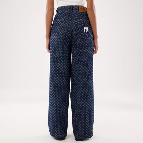 Pantalon Femme Large Jean New York Yankees MLB Bleu Marine unisex - New Era Cap - Modalova