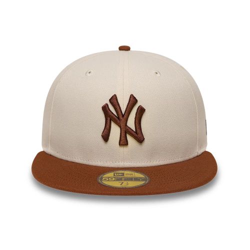 Casquette 59FIFTY Fitted NY Yankees League Essential Crème & Marron unisex - New Era Cap - Modalova