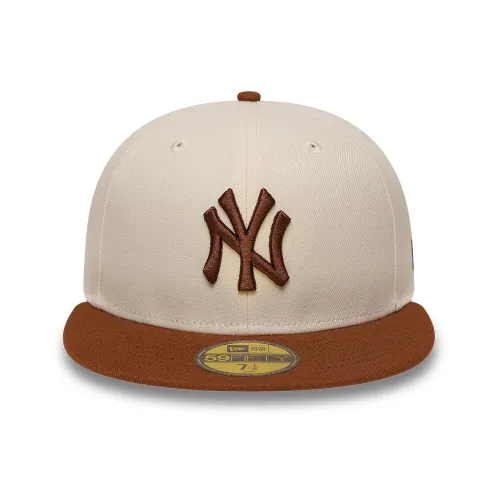 Casquette 59FIFTY Fitted NY Yankees League Essential Crème & Marron unisex - New Era Cap - Modalova