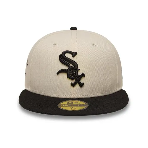 Casquette 59FIFTY Fitted Script Côté Chicago White Sox MLB Crème unisex - New Era Cap - Modalova