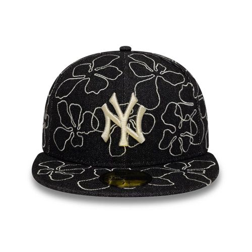 Casquette 59FIFTY Fitted Jean Floral New York Yankees MLB Noir unisex - New Era Cap - Modalova