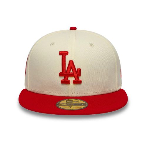 Casquette 59FIFTY Fitted LA Dodgers MLB Chrome Scarlet Crème unisex - New Era Cap - Modalova