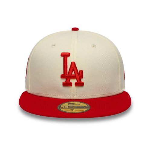 Casquette 59FIFTY Fitted LA Dodgers MLB Chrome Scarlet Crème unisex - New Era Cap - Modalova