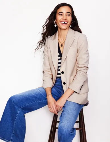 Blazer décontracté en velours côtelé-Ivoire et Bleu Marine à Pois - Boden - Modalova
