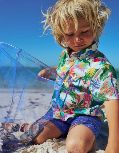 Chemise en coton et lin-Jungle multi ivoire - Boden - Modalova