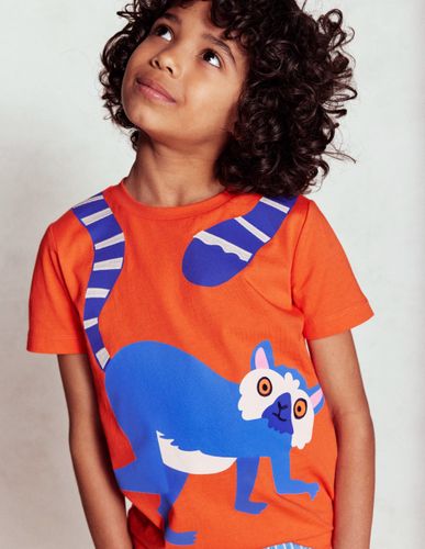 T-shirt graphique fun-Lémurien orange vermillon - Boden - Modalova