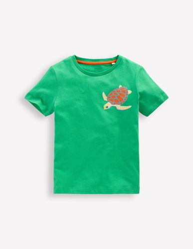 T-shirt à imprimé recto verso-Tortues bleu aigue-marine - Boden - Modalova