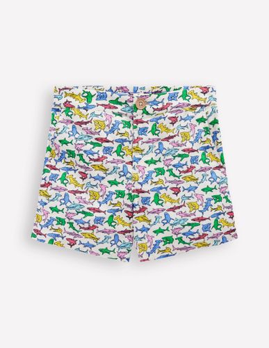 Short en coton et lin-Requins micro multi - Boden - Modalova