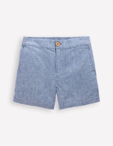 Short en coton et lin-Bleu chambray - Boden - Modalova