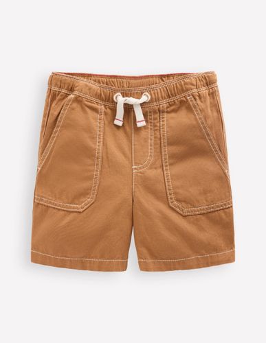 Short en coton à enfiler-Brun caramel - Boden - Modalova