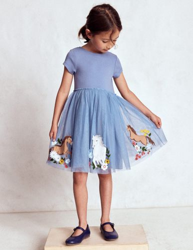 Robe Ami en tulle à appliqué-Poussins bleu clair - Boden - Modalova