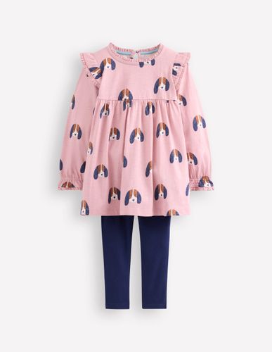 Ensemble avec tunique imprimée-Chiots espacés rose vintage - Boden - Modalova