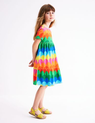 Robe tournoyante Ariel en éponge-Rayé festonné multi - Boden - Modalova