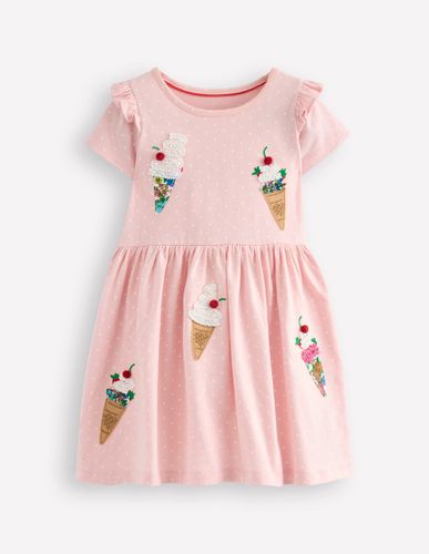 Robe en jersey à appliqué-Glaces rose craie - Boden - Modalova